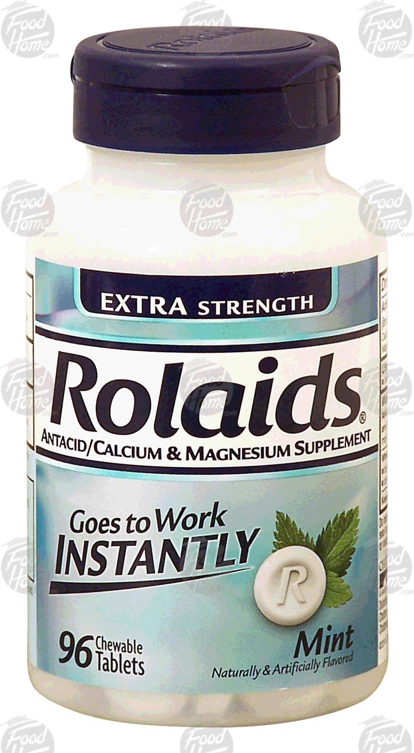 Rolaids  extra strength antacid/calcium & magnesium supplement, 96 chewable tablets, mint flavored Full-Size Picture